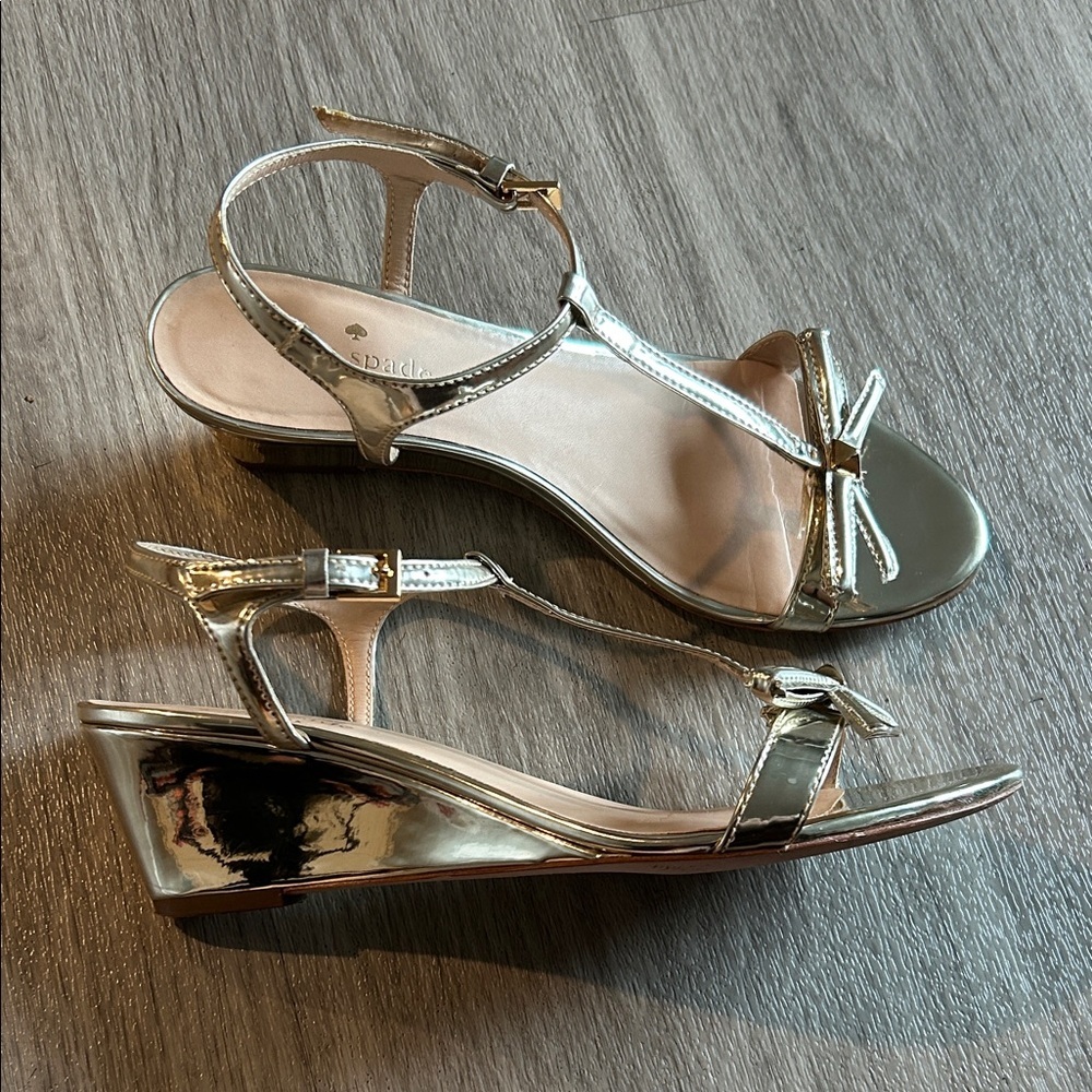 Kate Spade Metallic Gold Sandals - Picture 2 of 9